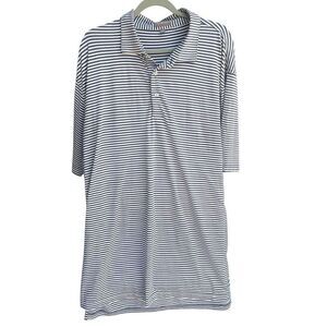 Men’s Big & Tall Peter Millar Striped Long Tuck Length Polo Shirt Size 2XL